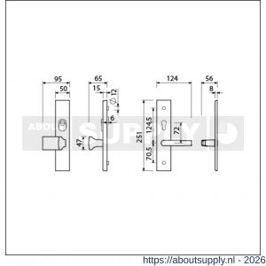 Ami VHB 251/15-144 KT senioren veiligheidsvoordeur-knoplangschildgarnituur SKG*** kerntrekbeveiliging omkeer VHB 251/50/15 kerntrek KT 72 omkeer knop 144 en deurkruk 332 profielcilinder PC 72 omkeer F1 deurdikte 38-42 mm - S10901269 - afbeelding 2