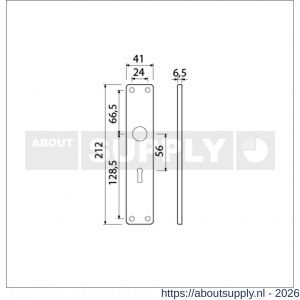 Ami 212/41 RH langschild aluminium rondhoek sleutelgat SLG 56 F1 - S10900629 - afbeelding 2