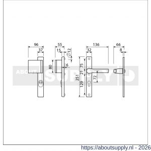 Ami VHB 251/37-90/80 KT veiligheids Rotaveer duwer-kruk smalschildgarnituur SKG*** kerntrekbeveiliging VHB 251/37 kerntrek KT 72 deurduwer 90/80 links F1 en deurkruk 379 Rota 251/32 profielcilinder PC 72 deurdikte 53-57 mm - S10901275 - afbeelding 2