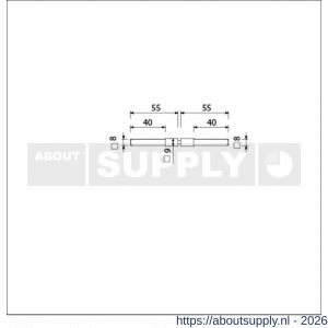 Ami deurbeslag verloopstift vierkant vol 8-9-8 gedeeld deurdikte 53-57 mm - S10900237 - afbeelding 2