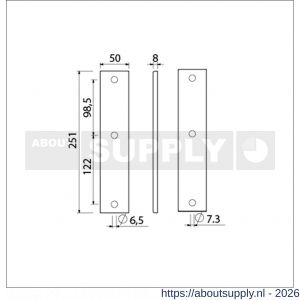 Ami 251/50/8 langschild aluminium geheel blind F1 R6,5/R7,3 - S10900686 - afbeelding 2