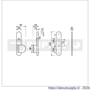 Ami VHB 250/15 KT senioren veiligheidslangschild SKG*** kerntrekbeveiliging Archi Design ovaal omkeer VHB 250/50/1 kerntrek KT 72 omkeer deurduwer 90/83 rechts zonder deurkruk Irox deurdikte 38-42 mm - S10901124 - afbeelding 2