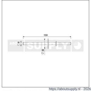 Ami deurbeslag stift vierkant vol 8x159 mm KSO dubbele knopdeurkruk stiftontsluiting deurdikte 53-57 mm - S10900168 - afbeelding 2