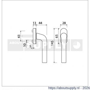 Ami 820 draai-kiep raamgreep aluminium 7x40 mm F1 ovaal - S10901693 - afbeelding 2