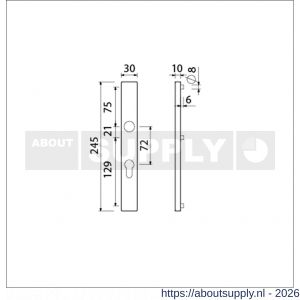 Ami 245/30 smalschild aluminium profielcilinder PC 72 M5 F1 - S10900771 - afbeelding 2