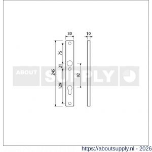 Ami 245/30 smalschild aluminium profielcilinder PC 92 R6,5 F1 - S10900774 - afbeelding 2