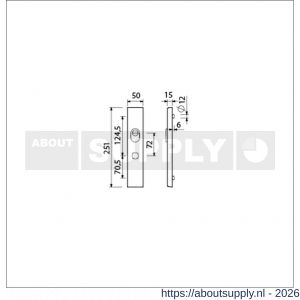 Ami VHB 250/15 KT senioren veiligheidslangschild SKG*** kerntrekbeveiliging ovaal omkeer buitenlangschild 250/50/15 kerntrek KT 72 omkeer 2 GTS F1 - S10901486 - afbeelding 2