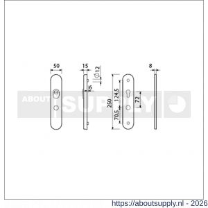 Ami VHB 250/15 KT senioren veiligheidslangschild SKG*** kerntrekbeveiliging ovaal omkeer VHB 250/50/15 buiten kerntrek KT 72 omkeer en binnen profielcilinder PC 72 omkeer 2 GTS F1 deurdikte 38-42 mm - S10901484 - afbeelding 2