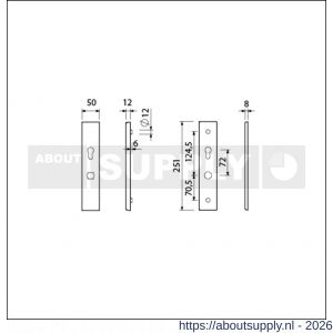 Ami VHB 251/50 senioren veiligheidslangschild SKG** omkeer VHB 251/50 buiten en binnen F1 profielcilinder PC 72 omkeer 2 GTS deurdikte 38-42 mm - S10901386 - afbeelding 2