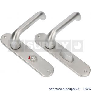 Ami LS 200/1/7-386 kruk-kruk garnituur deurkruk 386 Rota langschild 200/1/7 toilet- en badkamersluiting WC 8x63 F1 deurdikte 38-42 mm - S10900131 - afbeelding 1