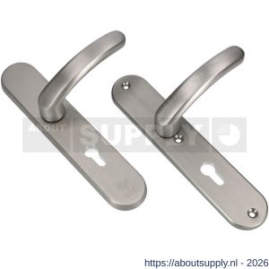 Ami VHB 250/50/1-378 veiligheids Rotaveer kruk-kruk langschildgarnituur SKG*** Archi Design ovaal VHB deurkruk 378 Rota 250/50/1 profielcilinder PC 55 Irox deurdikte 38-42 mm - S10900925 - afbeelding 1