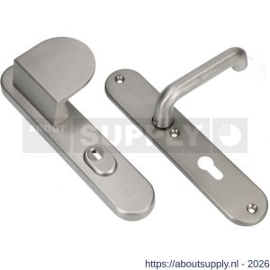 Ami VHB 250/15-90/83 KT veiligheids duwer-kruk langschildgarnituur SKG*** kerntrekbeveiliging Archi Design ovaal VHB 250/50/1 kerntrek KT 55 deurduwer 90/83 rechts en deurkruk 356 Irox deurdikte 38-42 mm - S10901113 - afbeelding 1