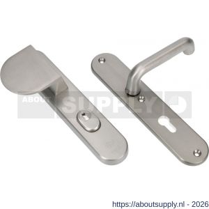 Ami VHB 250/15-90/83 KT veiligheids duwer-kruk langschildgarnituur SKG*** kerntrekbeveiliging Archi Design ovaal VHB 250/50/1 kerntrek KT 55 deurduwer 90/83 links en deurkruk 356 Irox deurdikte 38-42 mm - S10901112 - afbeelding 1