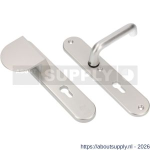 Ami VHB 250/50/1-90/83 veiligheidsvoordeur-duwerlangschildgarnituur SKG*** ovaal VHB 250/50/1 profielcilinder PC 72 deurduwer 90/83 links F1 profielcilinder PC 72 en deurkruk 356 M6 deurdikte 38-42 mm - S10900942 - afbeelding 1