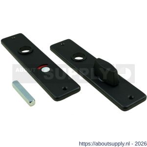 Ami 180/41 RH kortschild aluminium rondhoek toilet- en badkamersluiting WC 5/57 mm zwart RAL 9005 structuur finish - S10900586 - afbeelding 1