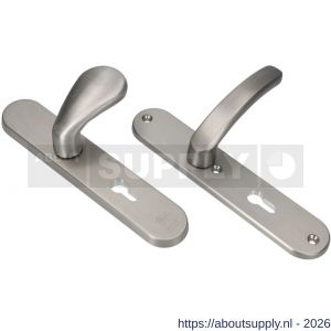 Ami VHB 250/50/1-173-378 veiligheids Rotaveer kruk-kruk langschildgarnituur SKG*** Archi Design ovaal VHB deurkruk 173/378 Rota 250/50/1 profielcilinder PC 72 Irox deurdikte 38-42 mm - S10901293 - afbeelding 1