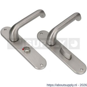 Ami 200/1/7-386 kruk-kruk garnituur deurkruk 386 Rota langschild 200/1/7 toilet- en badkamersluiting WC 8/63 Irox Archi Design deurdikte 38-42 mm - S10900104 - afbeelding 1