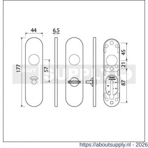 Ami 177/1 Klik kortschild aluminium toilet- en badkamersluiting WC 5/57 mm F1 - S10900533 - afbeelding 2
