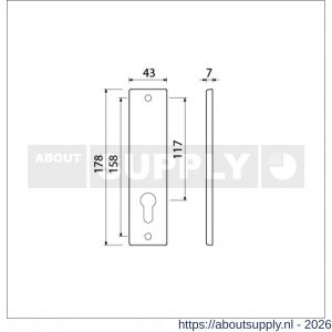 Ami 178/43 kortschild aluminium zonder krukgat profielcilinder PC 72 F1 - S10900546 - afbeelding 2