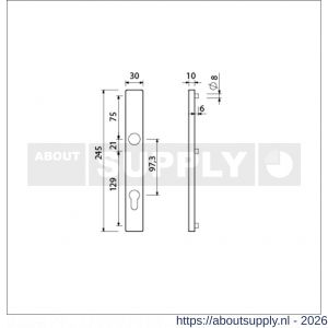 Ami 245/30 smalschild aluminium profielcilinder PC 97.3 M5 F1 - S10900775 - afbeelding 2
