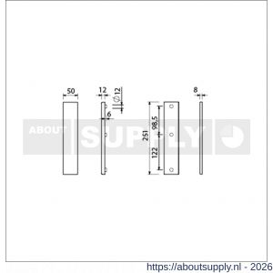 Ami VHB 251/50 veiligheidslangschild SKG*** VHB 251/50 buiten en binnen geheel blind F1 deurdikte 38-42 mm - S10901404 - afbeelding 2