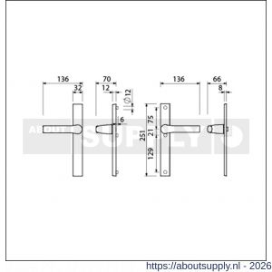 Ami VHB 251/32-379 veiligheids Rotaveer kruk-kruk smalschildgarnituur SKG** VHB deurkruk 379 Rota 251/32 blind F1 en deurkruk 379 Rota 251/32 blind deurdikte 53-57 mm - S10900885 - afbeelding 2