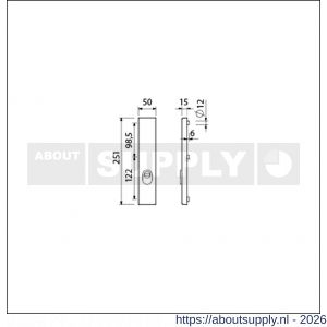 Ami VHB 251/15 KT veiligheidslangschild SKG*** kerntrekbeveiliging buitenlangschild 251/50/15 zonder krukgat kerntrek KT 72 mm F1 - S10901487 - afbeelding 2