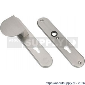 Ami VHB 250/50/1-90/83 veiligheidsvoordeur-duwerlangschildgarnituur SKG*** Archi Design ovaal VHB 250/50/1 profielcilinder PC 55 deurduwer 90/83 links zonder deurkruk Irox deurdikte 38-42 mm - S10901026 - afbeelding 1