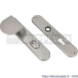 Ami VHB 250/15-90/83 KT veiligheids duwer-kruk langschildgarnituur SKG*** kerntrekbeveiliging Archi Design ovaal VHB 250/50/1 kerntrek KT 55 deurduwer 90/83 links zonder deurkruk Irox deurdikte 38-42 mm mm - S10901110 - afbeelding 1