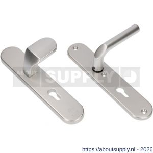 Ami VHB 250/50/1-145 veiligheidsvoordeur-knoplangschildgarnituur SKG*** ovaal VHB 250/50/1 profielcilinder PC 72 Varo knop 145 en deurkruk 369 F1 deurdikte 38-42 mm - S10901043 - afbeelding 1