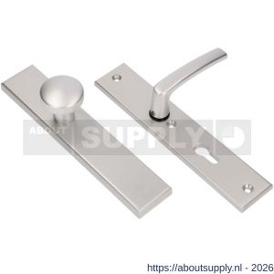 Ami VHB 251/50-169/50 veiligheidsvoordeur-knoplangschildgarnituur SKG*** VHB 251/50 knop 169/50 buiten blind binnen profielcilinder PC 55 en deurkruk 332 F1 deurdikte 38-42 mm - S10901078 - afbeelding 1