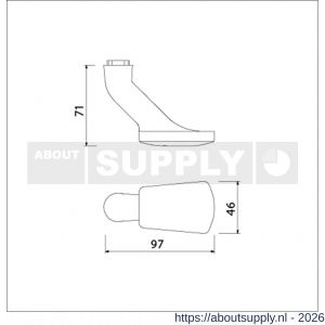Ami 166 deurknop aluminium Varo F1 - S10900283 - afbeelding 2