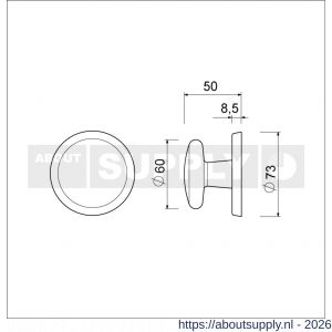 Ami 160/60 voordeurknop aluminium zwart RAL 9005 structuur finish - S10900273 - afbeelding 2