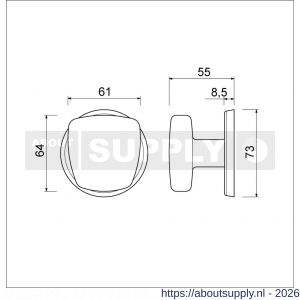 Ami 165/75 voordeurknop aluminium F1 - S10900281 - afbeelding 2