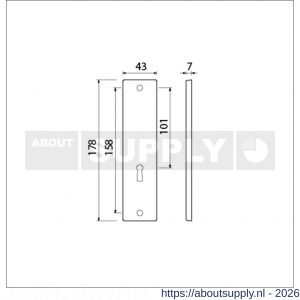 Ami 178/43 kortschild aluminium zonder krukgat sleutelgat SLG 56 F1 - S10900544 - afbeelding 2