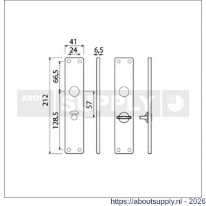 Ami 212/41 RH langschild aluminium rondhoek toilet- en badkamersluiting WC 5/57 mm F1 - S10900638 - afbeelding 2