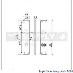 Ami 212/41 RH langschild aluminium rondhoek toilet- en badkamersluiting WC 8/78 mm F1 - S10900642 - afbeelding 2
