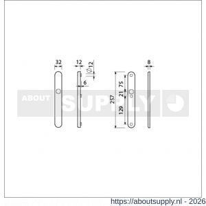 Ami VHB 257/32/2 veiligheidssmalschild SKG** ovaal VHB 257/32/2 buiten en binnen blind F1 deurdikte 53-57 mm - S10901568 - afbeelding 2
