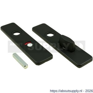 Ami 185/44 Klik kortschild aluminium toilet- en badkamersluiting WC 5/57 mm zwart RAL 9005 structuur finish toilet- en badkamersluiting WC knop Ami groot - S10900609 - afbeelding 1