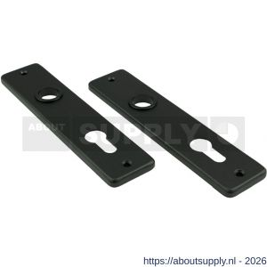 Ami 180/41 RH kortschild aluminium rondhoek profielcilinder PC 55 zwart RAL 9005 structuur finish - S10900581 - afbeelding 1