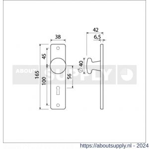 Ami 165/4 RH knopkortschild aluminium rondhoek knop 160/40 vast kortschild 165/4 RH SL 56 F2 - S10900709 - afbeelding 2
