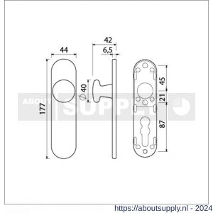 Ami 177/1 Klik knopkortschild aluminium knop 160/40 vast kortschild 177/1 blind Klik F1 - S10900715 - afbeelding 2