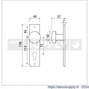 Ami 178/43 knopkortschild aluminium knop 169/50 vast kortschild 178/43 PC 72 F1 - S10900724 - afbeelding 2
