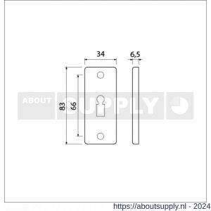 Ami 4 RH sleutelrozet aluminium rechthoek BB F1 - S10900482 - afbeelding 2