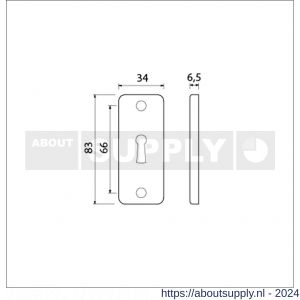 Ami 4 RH sleutelrozet aluminium rechthoek SLG F2 - S10900484 - afbeelding 2
