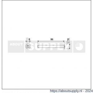 Ami wisselquickstift met aanslag 8x86 mm extra lang deurdikte 53-57 mm - S10900261 - afbeelding 1