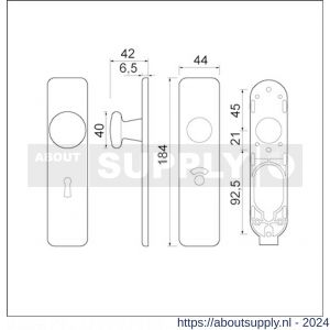 Ami 185/44 Klik knopkortschild aluminium knop 160/40 vast kortschild 185/44 Klik blind F1 - S10900736 - afbeelding 3