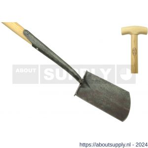 DeWit zwanehals spade met lip en opstapjes essen steel 750 mm - S29000408 - afbeelding 1