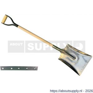 DeWit aluminium ballastschop 28 cm breed met slijtstrip 90 cm steel en ijzeren D greep - S29000720 - afbeelding 1