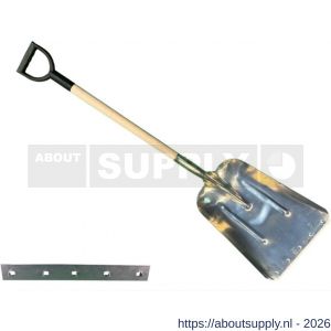 DeWit aluminium graanschop 31 cm breed met slijtstrip 80 cm steel met kunstof D-greep - S29000742 - afbeelding 1